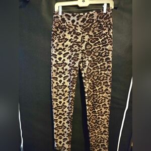 Leopard Print Lined Soft Stretch Leggings - Brown